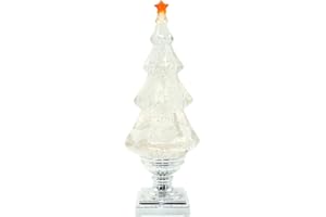 DRomance Christmas Tree Snow Globe Lantern with Music, LED Light-up Singing Snow Globe with Timer Battery Operated USB Powered Holiday Decor(Silver)