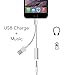 iPhone 7 Lightning to 3.5mm Power Audio Charge Headphone Jack Adapter Cable (White (USB))