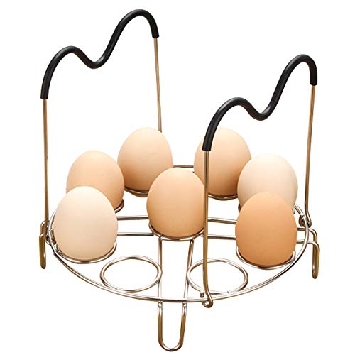 Collapsible Stainless Steel Egg Steamer Rack Insert with silicone handle Fits Instant Pot Accessories IP Insta Pot, Instapot 6qt Salbree, 8qt, Trivet & Other Pressure Cooker Pots