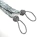 PRAVIVE Braided Curtain Rope Tiebacks - Set of 4 Indoor Outdoor Cutain Tie Backs/Holdback with Buckles (Gray)