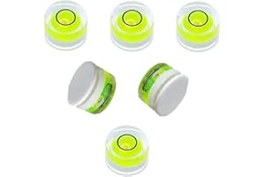 LAIESYA 6Pcs Double Sided Adhesive Bubble Spirit Levels Mini Circular Bullseye Levels Used for Work shop, Speakers, Phonograph, Telescope, Tripod, Drill Etc. (15x6mm)