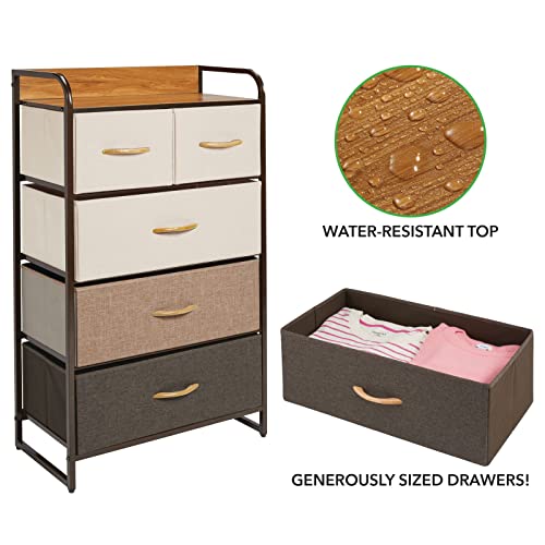 mDesign Tall Dresser Storage Chest Vanity Furniture Tower