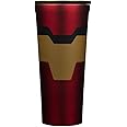 Corkcicle Marvel 24 Ounce Triple Insulated Stainless Steel Travel Cup Tumbler with Lid and Silicone Bottom for Hot and Cold Drinks, Iron Man