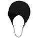 Textured Latex Rubber Swim Cap with Strap