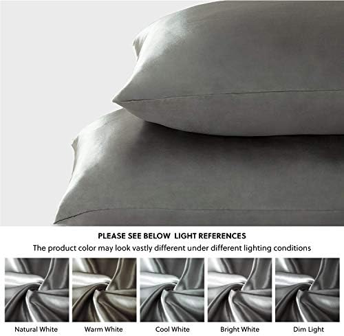 Bedsure Satin Pillowcase for Hair and Skin, 2-Pack - Queen Size (20x30 inches) Pillow Cases - Satin Pillow Covers with Envelope Closure, Dark Grey 6 Bedsure Satin Pillowcase for Hair and Skin, 2-Pack - Queen Size (20x30 inches) Pillow Cases - Satin Pillow Covers with Envelope Closure, Dark Grey
