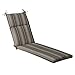 Pillow Perfect Stripe Indoor/Outdoor Split Back Chaise Lounge Cushion with Ties, Plush Fiber Fill, Weather, and Fade Resistant, 72.5