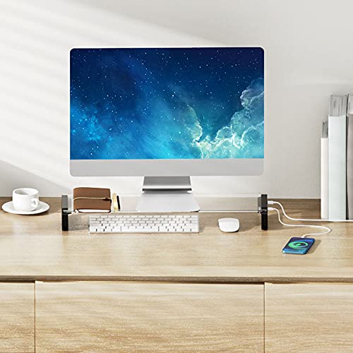 Dreamsoule Monitor Stand Riser, 4Port Usb 3.0 Monitor Desk Organizer