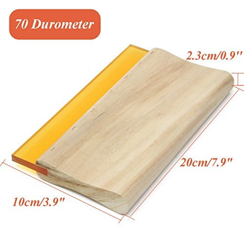 SODIAL 8 inch Silk Screen Printing Press Squeegee Single 70 Durometer Ink Scraper Tools