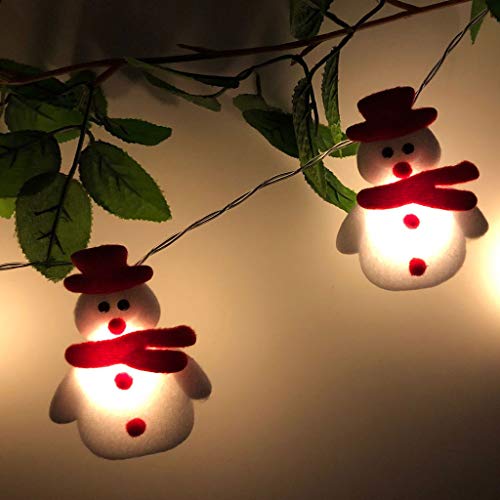 LED Christmas Snowman String Lights, 10 LEDs Colorful Cute String Lights for Christmas Decoration - Christmas Tree - Holiday Party Decoration Lantern (Snowman)