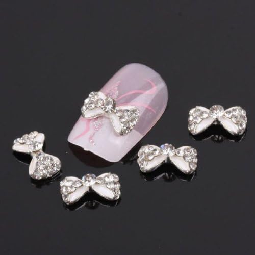 Nail Hall 10pcs 3D Bow Nail Art Bling Rhinestones Tips Diy Nail Decoration