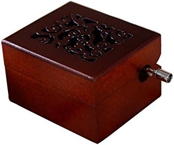 UTI@ Creative Engraved Wooden 18-note Hand Crank Musical Box,Musicl Toys (Tune:Canon in D)