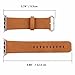 eLander Top-grain Leather Band Strap with Stainless Metal Clasp for All Apple Watch Models 42mm (Suede Leather - Brown)
