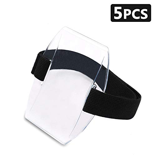 Timoo 5 PCS Arm Badge Holder Armband ID Card Holder with Adjustable Belt, Universal Size - Thumbnail 7