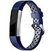 Maledan Replacement Bands Compatible for Fitbit Alta, Fitbit Alta HR and Fitbit Ace, Accessory Sport Bands Air-Holes Breathable Strap Wristbands with Stainless Steel Buckle, Blue/Gray, Small