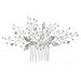Yean Pearl Bridal Hair Comb Silver Leaf Wedding Hair Piece Crystal Hair Accessories for Women and Girls