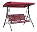 Kozyard Brenda 3 Person Outdoor Patio Swing with Strong Weather Resistant Powder Coated Steel Frame and Textilence Seats(Red)