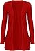 Ladies Women Boyfriend Open Cardigan with Pockets Red