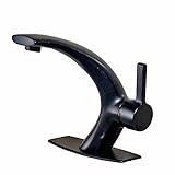 Senlesen Oil Rubbed Bronze Bathroom Deck Mounted Basin Sink Faucet 1 Handle Lavatory Mixer Tap with Cover Plate