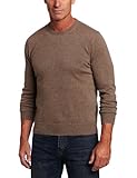 Williams Cashmere Men's 100% Cashmere  Long Sleeve Crew Neck Sweater, Heather Brown, Small