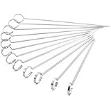 12-inch Stainless Steel Barbecue Skewers, X-Chef Shish Kebab Kabob Grilling BBQ Stick Skewers Set of 12 Christmas Gift