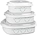 Reston Lloyd 6-Piece Microwave Cookware, Steamer, Storage Set Corelle Coordinates, White