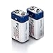 POOVER Rechargeable Batteries 9V Battery Pack of 2 with LED Intelligent Battery Charger for 9V Ni MH / 9v Lithium ION (Li-ion) Batteries