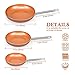 SHINEURI 3 Pieces Nonstick Copper Frying Copper Skillets Non-stick Pans Ceramic Fry Pans for Cooking - 8/9.5/11 inch