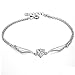 Xiaodian Women's Platinum Plated Anklet Heart Shaped Rhinestone Inlay Pendant Foot Leg Chain Length Adjustable Anti-Allergy/Anti-Color Fading