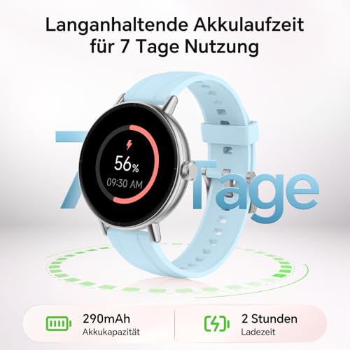 Gydom Women's Round Smartwatch 1.27 Inch Smart Watch with Phone Function, Fitness Watch with SpO2 Heart Rate Stress Calories Sleep Pedometer, 100+ Sports Modes IP68 Waterproof Sports Watch for iOS