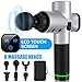 Massage Gun, Deep Tissue Percussion Muscle Massager for Pain Relief, Portable Handheld Electric Body Massager with Super Quiet Brushless Motor, 6 Massage Heads and 6 Speed High-Intensity Vibration