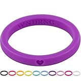 Learn Fit Fun WNDRNG - Women's Ultra Thin Stackable Silicone Wedding Ring. SET OF 10 Designer Color Rings. Perfect Promise, Engagement, or Wedding Band for Active Women. Size 4-10 (10 Ring Set, 8)
