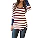 FAPIZI ♥ Women Blouse ♥ Women Fashion Stripes Stitching Long-sleeved Shirt Tops Blouse
