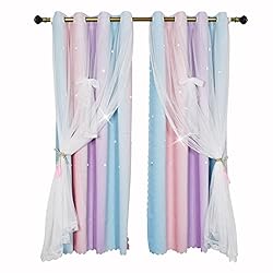 ZJXSNEH Gradient Double-Layered Drapes Blackout