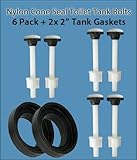 TimeSaver INDUSTRIAL NYLON 6 PACK Toilet Bolts and Seal Set INCLUDES TWO SoftSeal 2â€ Tank-to-Bowl Gaskets. Pan Head Bolts are 3 3/4