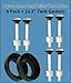 TimeSaver INDUSTRIAL NYLON 6 PACK Toilet Bolts and Seal Set INCLUDES TWO SoftSeal 2” Tank-to-Bowl Gaskets. Pan Head Bolts are 3 3/4
