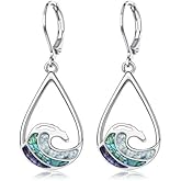 TALYKONG Ocean Wave Earrings for Women Turquoise Dangle Earrings Ocaen Jewelry for Women