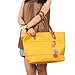 Retro Fashion Women's Tote PU Leather Shoulder Bag Handbag Shopper (Candy Color/Yellow)
