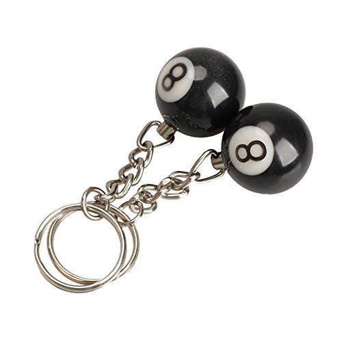 Sky Fish Key Ring Billiards Keychain Magic 8 Keyring Ball Charm Keyring Novelty Gift Toy Cute creative and use of a wide range 25MM No.8 black 2pcs