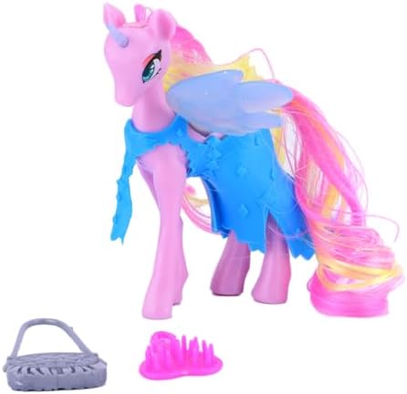 Funny Box Ponycorn Fashion Dress, Spielzeugtiere für Kinder, 3-teilig, Pony-Pferde-Spielzeug mit Zubehör und Kleidung zum Personalisieren – Spiele für Kinder, Geschenk für Mädchen und Jungen