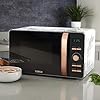 Tower T24021WMRG Digital Microwave with 60-Minute Timer and 8 Autocook Settings, 20L, 800W White Marble and Rose Gold