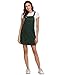 ROMWE Women's Straps A-line Corduroy Pinafore Bib Pocket Overall Dress Green L