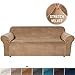 Velvet Plush Stretch Sofa Slipcover Sofa Cover Furniture Protector Couch Soft with Elastic Straps for Anti-Slip, High Stretch Velvet Plush Sofa Slipcovers for 3 Seater Sofa(Large, Luggage)