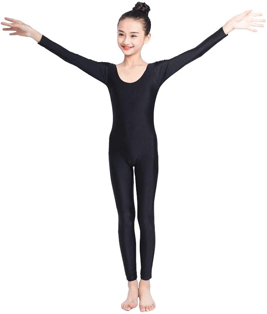OVIGILY Girls Kids Long Sleeve Dance Unitard Bodysuits: Clothing