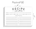 Set of 50 Premium Recipe Cards - 4x6 Double Sided - Black and White Modern Style