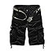 Leward Mens Casual Slim Fit Cotton Solid Multi-Pocket Cargo Camouflage Shorts