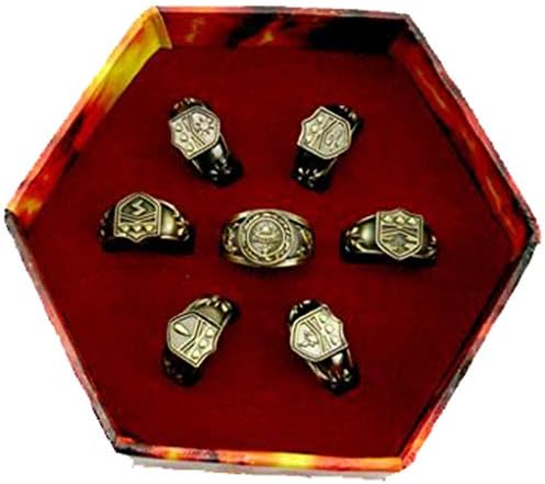 Weeck Anime Girl's Party Hitman Reborn! Cosplay Accessory Vongola Rings with Necklace Set