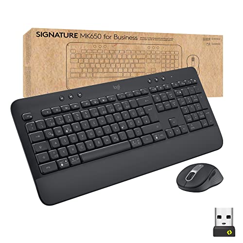 Logitech Signature MK650 Combo For Business keyboard Mouse included Bluetooth QWERTZ German Graphite