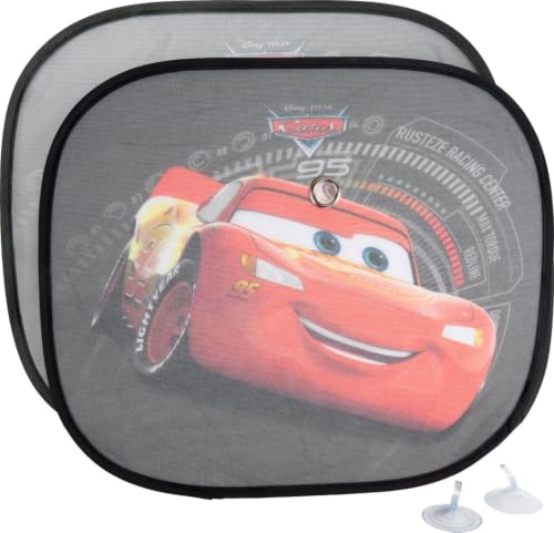 Tataway - Disney Car Sun Shade | UV Protection | Suction Cup Attachment | Lightning McQueen Design | 44x35 cm, Cars, One Size, Polyvinyl Chloride (PVC)