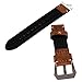 20mm Brown Genuine Leather Watchband Wristwatch Watch Band Stainless Buckle