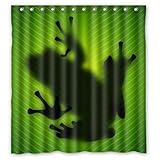 Custom Waterproof Fabric Bathroom Shower Curtain Frog 66